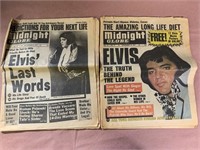 2 Midnight Globes newspapers Headlining Elvis Sept