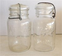 Atlas & Ball One-Quart Clamp Top Canning Jars