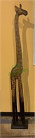6 ft tall wood giraffe - carved from two pieces of