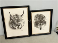 pair- A.J Casson wildlife prints