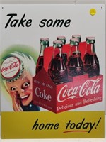 Take Some Coca Cola Home Today Tin Sign