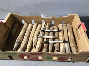 12 antique wooden pegs from barn
