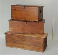 Three American Pine Blanket Chests