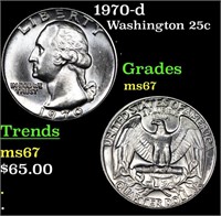 1970-d Washington Quarter 25c Grades GEM++ Unc