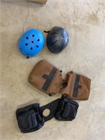 2 Canvas Horn Bags & 2 Riding Helmets