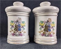 Small Apothecary Jars with Latin Text