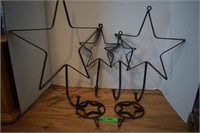 Six Metal Star Wall Hooks/Hangars