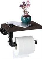 23$-Toilet Paper Holder with wood  Shelf