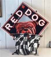 Red Dog metal sign