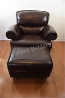 Leatherette Club Chair & Ottoman