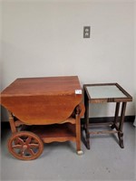 Tea cart and side table. Both need repair