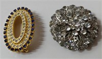 OLDER CRYSTAL RHINESTONE BROOCHES