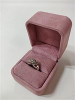 STERLING SILVER CZ ENGAGEMENT RING IN BOX