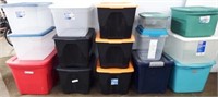 (15) Storage Totes with Lids - Various Sizes
