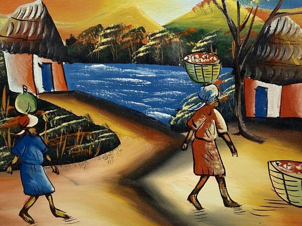 Jacques, Naive Haitian Harvest Landscape, Oil