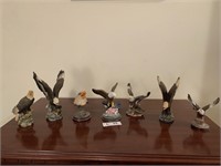 (7) Small Eagle Figurines