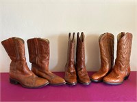 3 Pairs Mens Western Boots Nacona Texas