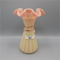 Fenton HP Shiny Burmese Wheat Vase - Fleming