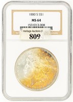 Coin 1880-S  Morgan Silver Dollar NGC MS64