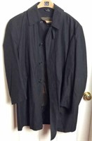 Jos A Bank Black Lined Coat 44S, Removable Lining