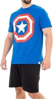 Marvel Men's Captain America T-Shirt & Shorts, S