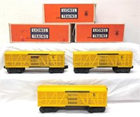 Three Postwar Lionel 6656 Stock Cars in box Armour