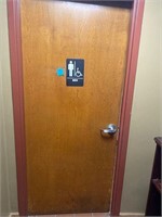 Solid Wood door with mens sign