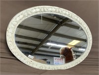 Oval Rustic Framed Mirror