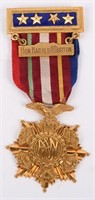 RARE ARMY AND NAVY UNION MEDAL NAMED POLITICIAN