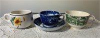 3 Vintage Tea Cups