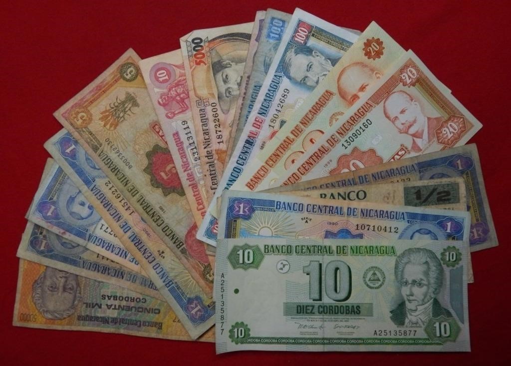(16) Nicaragua Bank Notes