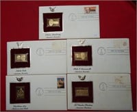 5PC Postal Commemorative Gold Stamps