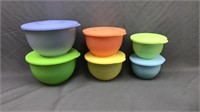 6pc Tupperware Nesting Bowls W/ Lids