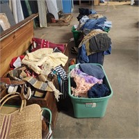 SIX totes full of vintage clothing & accessories