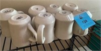 8 ceramic coffee cups Tuxton white china