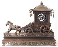 A Wood Crafted Oriental 'carriage' lantern
