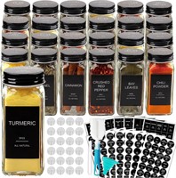 24 Pcs Glass Spice Jars