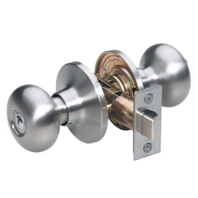 *Satin Nickel Biscuit Privacy Entry Door Knob*