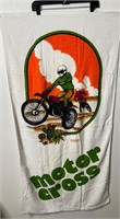 Vintage 1980s Motor Cross Motorcycle Towel