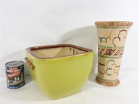 Cache-pot et vase en céramique