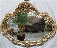 Extra Large Fancy Gold Frame Mirror
