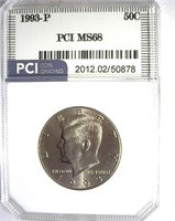 1993-P Kennedy MS68 LISTS $75 IN 67