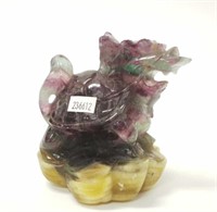 Chinese carved fluorite Dragon Turtle figure