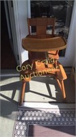 Solid Wood High Chair at least 77 Years Old
