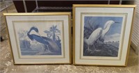 2 LARGE HERON FRAMED PRINTS