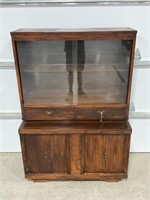 GLASS FRONT 2 DRAWER CHINA HUTCH W/UNDER CABINET