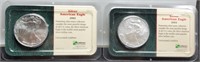 (2) Silver Eagles 2002, 2003 BU