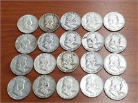 20 Franklin Half Dollars (nice assortment)