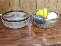 Assorted Home Decor Bowls & Faux Fruit