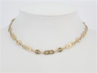 Givenchy Gold Tone Chain Logo Necklace